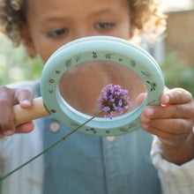 Load image into Gallery viewer, forest friends magnifying glass looking at a flower
