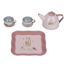 Load image into Gallery viewer, Fairy Garden Tin Tea Set in a Suitcase