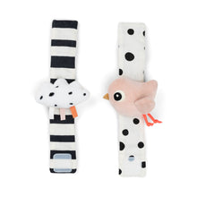 Load image into Gallery viewer, Done by Deer Wrist Rattle Happy Clouds - 2 Pack