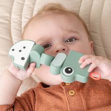 Load image into Gallery viewer, Baby playing with Done by Deer Twist and Turn Croco Green
