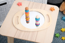 Load image into Gallery viewer, Tickit Large Hand Held Wooden Mirror