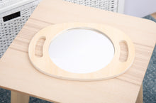 Load image into Gallery viewer, Tickit Large Hand Held Wooden Mirror