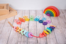 Load image into Gallery viewer, Rainbow Wooden Lacing Shapes