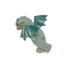 Load image into Gallery viewer, Plush dragon toy with green wings on a white background