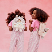 Load image into Gallery viewer, 2 girls with backpacks and dolls