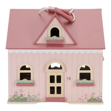 Load image into Gallery viewer, Front of the Portable Wooden Doll's House
