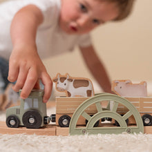 Load image into Gallery viewer, Boy playing with Little Dutch Wooden Train Track - Little Farm