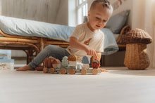 Load image into Gallery viewer, Toddler playing with Little Dutch Forest Friends Stacking Train