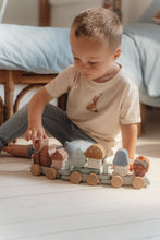 Load image into Gallery viewer, Toddler playing with Little Dutch Forest Friends Stacking Train