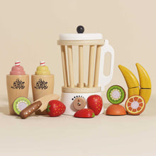 Load image into Gallery viewer, Toy blender set with fruits and bottles on a beige background