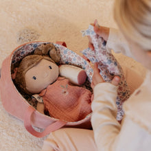 Load image into Gallery viewer, girl playing with Little Dutch Baby Doll Rosa with Carrycot