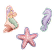 Load image into Gallery viewer, Little dutch Dreamy Mermaid Dive Figures Set of three ocean-themed weighted learn to swim aids: a mermaid, a starfish, and a seahorse