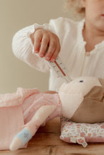 Load image into Gallery viewer, Child holding a thermometer next to a plush toy on a wooden surface