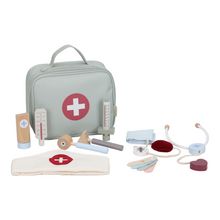 Load image into Gallery viewer, Children's toy medical kit with various pretend medical tools on a white background