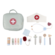 Load image into Gallery viewer, Children's medical play set with a bag, mask, stethoscope, and various pretend medical tools