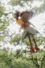 Load image into Gallery viewer, Fabric fairy doll Evi with braided hair against a blurred natural background