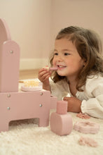 Load image into Gallery viewer, Young girl playing with a pink little dutch dressing table