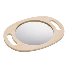 Load image into Gallery viewer, Tickit Large Hand Held Wooden Mirror