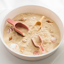 Load image into Gallery viewer, Inspire my play Coral, Pink and Yellow Nesting Scoop Set in the plat tray