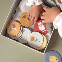 Load image into Gallery viewer, Children's playset with colorful animal-themed coasters in a box.