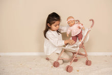 Load image into Gallery viewer, Metal Doll Stroller - White with Flowers