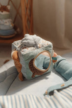 Load image into Gallery viewer, child playing with Little Dutch Soft Activity Cube - Forest Friends