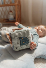 Load image into Gallery viewer, child playing with Little Dutch Soft Activity Cube - Forest Friends