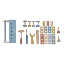 Load image into Gallery viewer, Little dutch Wooden toy toolbox with tools