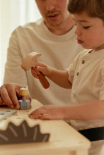 Load image into Gallery viewer, boy and his dad with little dutch workbench tools