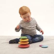 Load image into Gallery viewer, Rainbow Wooden Buttons TickiT Stacking Shapes Sensory Rainbow educational Disk Disc Construction Colour button Balancing