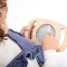 Load image into Gallery viewer, TickiT Easy Hold Glitter Panel silver wooden sensory