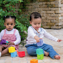 Load image into Gallery viewer, Textured Pop Blocks Touch Textured Texture Stacking Shapes Shape set Sensory Number Edushape educational Colour Blocks Balancing