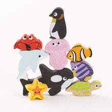 Load image into Gallery viewer, Le Toy Van Ocean Stacking Animals and Bag