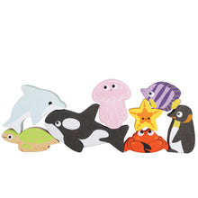 Load image into Gallery viewer, Le Toy Van Ocean Stacking Animals and Bag