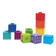 Load image into Gallery viewer, Textured Pop Blocks Touch Textured Texture Stacking Shapes Shape set Sensory Number Edushape educational Colour Blocks Balancing