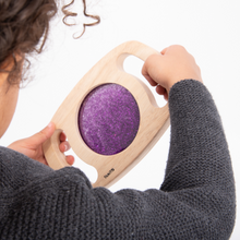 Load image into Gallery viewer, TickiT Hand held wooden glitter panel for baby babies toddler sensory discovery educational toy Tickit  Purple