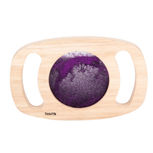 Load image into Gallery viewer, TickiT Hand held wooden glitter panel for baby babies toddler sensory discovery educational toy Tickit  Purple