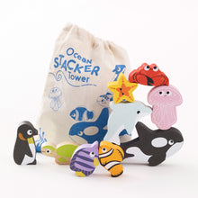 Load image into Gallery viewer, Le Toy Van Ocean Stacking Animals and Bag