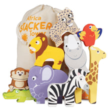 Load image into Gallery viewer, Le Toy Van African Stacking Animals and Bag