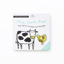 Load image into Gallery viewer, Sound Book Moo Cluck, Baa! Wee Gallery Sound Sensory Noisy Noise educational Book Black and white Animals