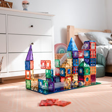 Load image into Gallery viewer, Connetix 92 Piece Ball Run Pack made into a castle