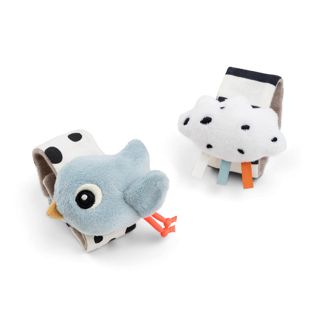 Done by Deer Wrist Rattles Happy Clouds - 2 Pack Blue