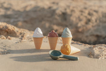Load image into Gallery viewer, Toy ice cream cones and a scoop on sand with a blurred natural background
