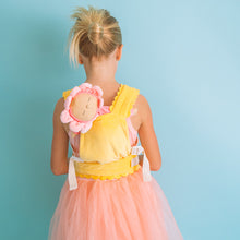 Load image into Gallery viewer, Girl playing with Dinkum Doll - Petal Carrier Buttercup
