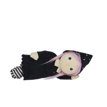 Load image into Gallery viewer,  black witch costume with pink hair on a white background
