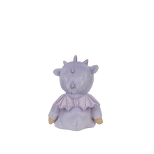 Load image into Gallery viewer, Purple plush toy with a bow on a white background
