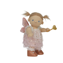 Load image into Gallery viewer, Fairy doll with a pink dress, wings, and a golden wand on a white background
