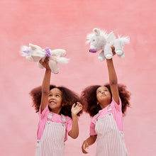 Load image into Gallery viewer, girls with Olli Ella Dinkum Unicorn Glimmer - Lilac
