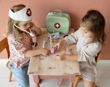 Load image into Gallery viewer, Girls playing with Little Dutch Doctor&#39;s Bag Play Set
