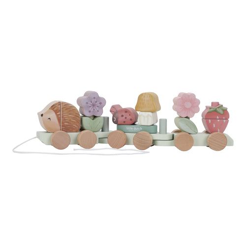 Fairy Garden Hedgehog Stacking Train